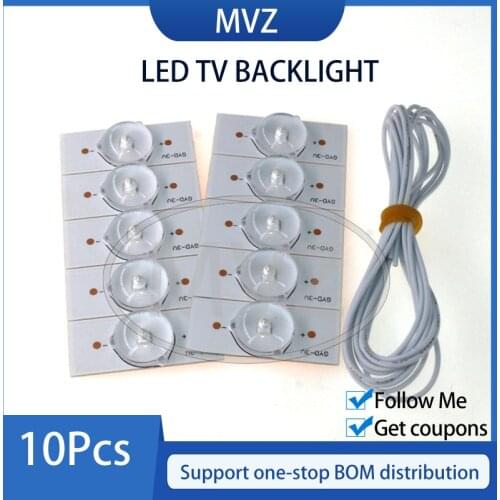 10Pcs 6V 3V SMD Lamp Beads with Optical Lens Fliter for 32-65" LED TV Repair Light Strip Parts Accessories