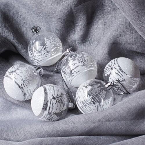 12pcs Transparent Plastic Christmas Ball Ornaments Color Balls Decorations For Home Party Market Christmas Tree Pendant Navidad