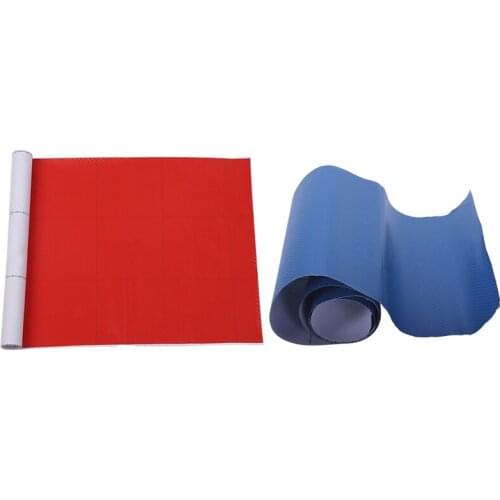 2x DIY 30X127 3D Carbon Fiber Decal Vinyl Film Wrap Roll Adhesive Car Sticker Sheet Red & Blue