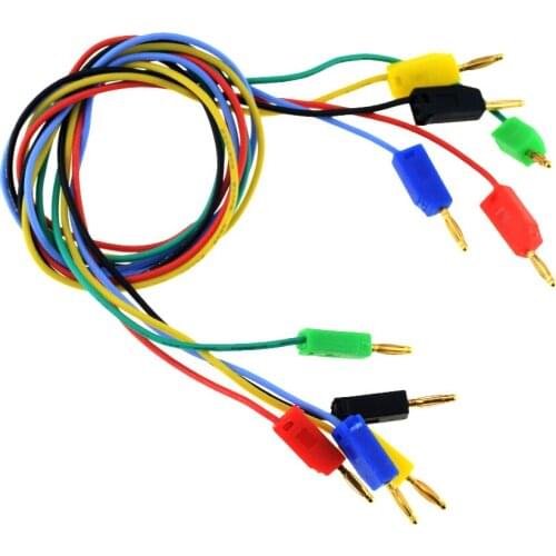 2PCS 2mm Test Wire Line Banana Plug Connector Solder Tail Foldable Stackable Experiment Cable Gold-plated Line Length 50CM