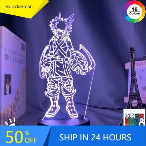 3D Lamp Katsuki Bakugo Figure Kids Bedroom Nightlight Led Touch Sensor Room Lighting Anime My Hero Academia Gift Led Night Light