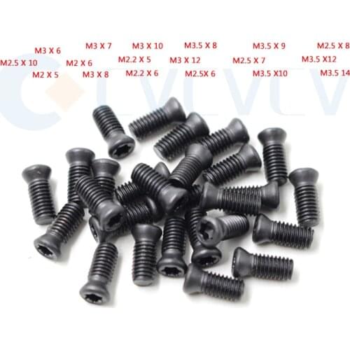 50Pcs M2X5 M2.0x6 M2.2X6 M2.5X7 M3X8 M3.5X9 Commonly Used Accessories Screw For CNC Lathe Turning Toolholder Machine Fixed Parts