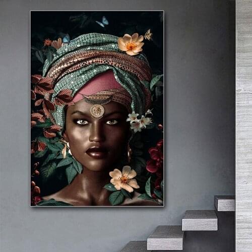 African woman 5d diy diamond painting full square drill mosaic picture of rhinestones Diamond embroidery Flowers girl