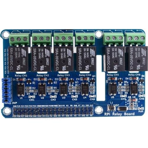 6 Channel RPi Relay control panel Module Expansion Board for Raspberry Pi 3 2 A+ B+ 2B 3B