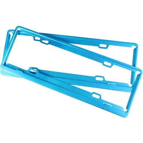 Aluminum License Plate Frame Oxidation Number Plate Frame Colorful License Plate(Blue)