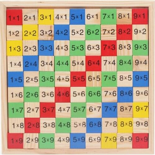 9x9 format nine multiplication table color arithmetic teaching AIDS birthday gift domino arithmetic card parent-child interactio