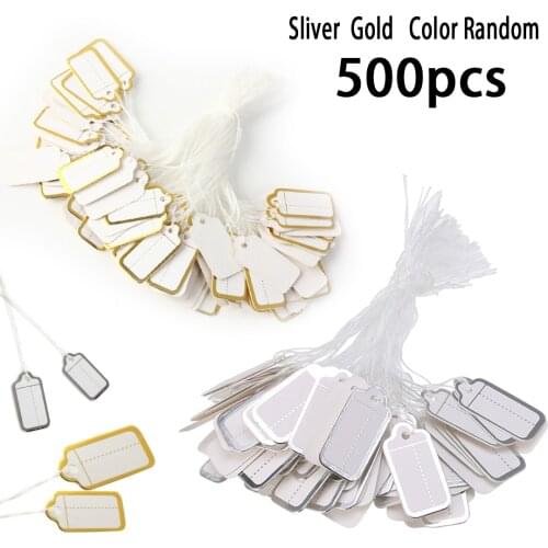 500pcs/set Paper Label Tag String Tie Watch Jewelry Clothing Display Price Ticket Tags Labels for Scrapbooks Signs Card Gift Bag