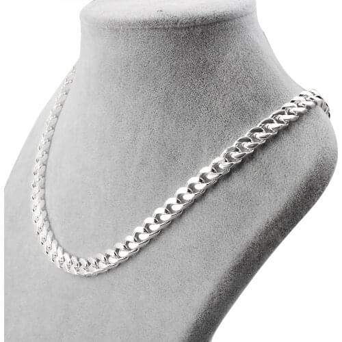 Factory wholesale Size 8mm For Mens Womens Necklaces 316L Stainless Steel Cuban Link Chains Silver Color Male Jewelry Gifts