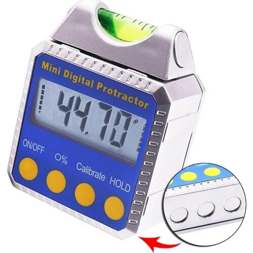 Digital Bevel Box Inclinometer with Spirit Level, Protractor with Reading Always Upright Built-in Magnetic Base