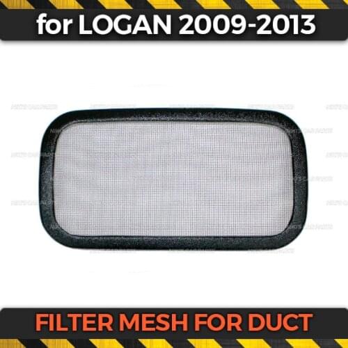 Filter mesh under jabot for Renault Logan 2009-2013 on duct plastic ABS protection embossed function car styling accessories