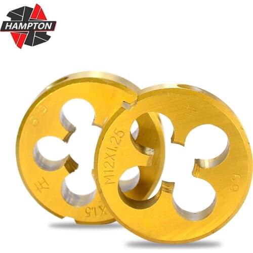 Hampton 1pc Left Hand Thread Die M3 M6 M8 M10 M12 M14 M16 M18 Metric Screw Die Hand Tools TiN-Coating Thread Tools