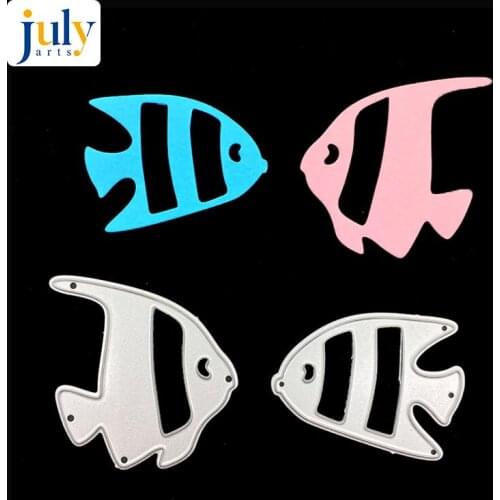 Julyarts Tropical Kissing Fish Pattern Metal Steel Dies Craft New Die Embossing Scrapbooking Knife Mould Cut Die Cutting