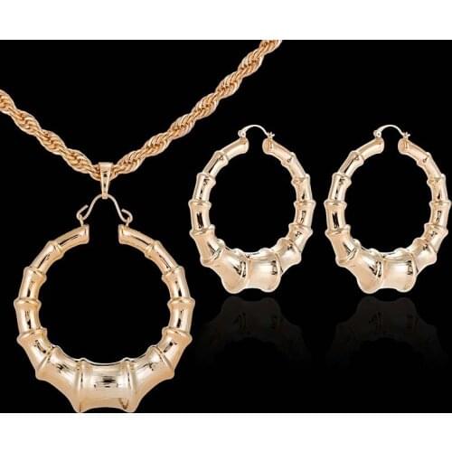 Nigerian Rose Gold Color Bride Jewelry Sets Dubai Earrings Pendant for Women African Wedding Accessories GiftsCE135