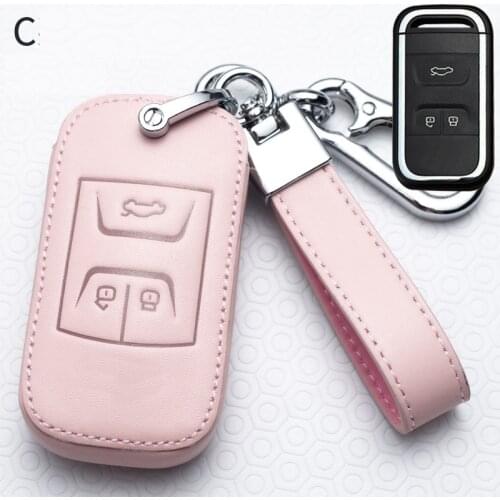 Leather car Key Case for Chery Tiggo 4 5txs 2020 Car Key Cover for Chery Tiggo 7 8 5X 2019 Keyless Remote Key Holder keychain
