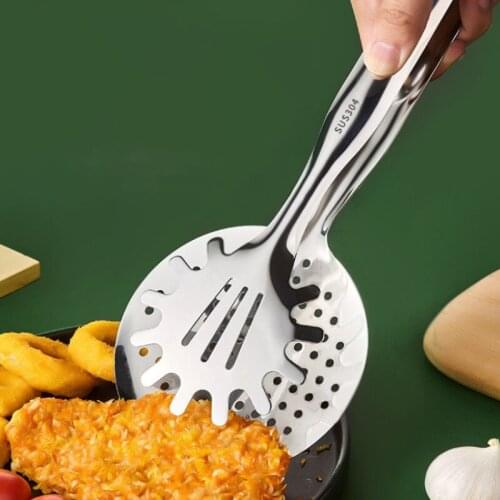 304 Stainless Steel Oil Filter Tongs Food Tongs Thick Hollow Noodles Fish Tongs Steak Tongs Kitchen Gadgets And Accessories