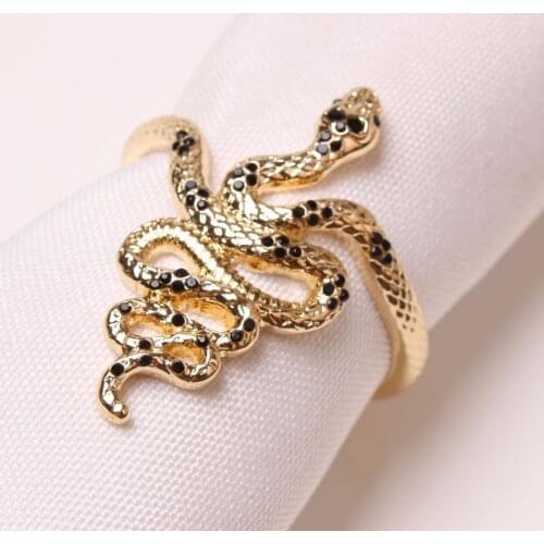 Metal creative gold plating snake napkin ring napkin ring western table decoration for family gathering wedding banquet hotel