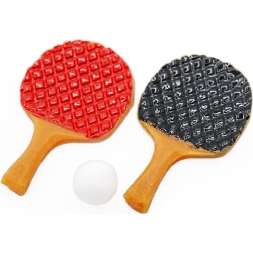 Odoria 1:12 Miniature 2pcs Ping Pong Paddles and 2 Balls Simulation Sport Model Set Dollhouse Accessories Doll House Decoration