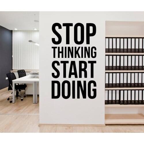 Cartoon STOP THINKING START DOING Text Home Decor Modern Acrylic Decoration For Living Room Kids Room Decoration Accessories