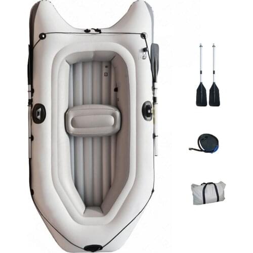 Inflatable Kayak Boat Fishing Rowing PVC Boat Dinghy Raft Max Load 185kg for 2-3People with Paddle Foot Pump Storage Bag Cushion
