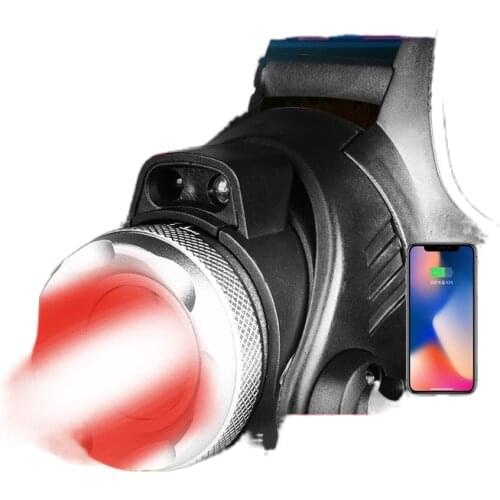 Bee-red LED headlamp red light specific inductive charging long-range check bee bright flashlight head mount