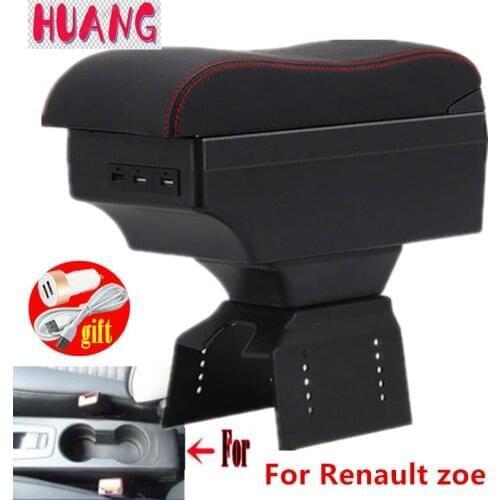 For Renault zoe Armrest Box car leather arm rest car-styling center console decoration automobile interior with USB 2020