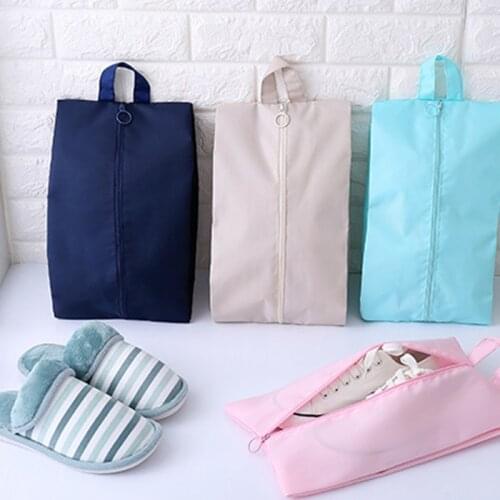 Portable Waterproof Travel Shoe Bag Korea Style Polyester Storage Bag Pouch Convenient Organizer Shoes Sorting Zipper Tote