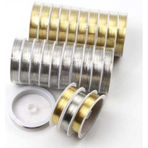 1 Roll Sturdy Gold Alloy Copper Wire Dia 0.2 0.3 0.4 0.5 0.6 0.7 0.8 1 mm Thread Metal String Wire For DIY Beads Jewelry Making