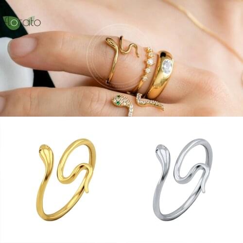 Simple Slender Ring 24k Gold-Plated\Silver Womens Rings Irregular Snake-Shaped Open Rings Party Finger Small Jewelry Men Rings