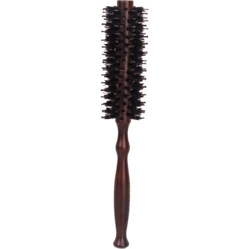 Wood Handle Hairdressing Bristle Curling Hair Comb Brush Hairbrush