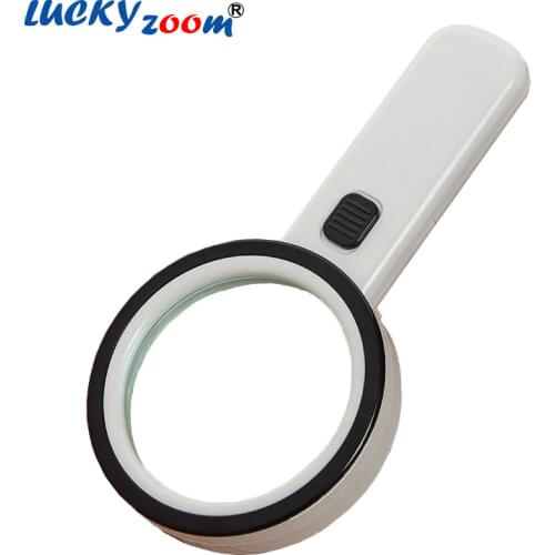 Handheld 12 LED Magnifier 10X Optical Len Illuminated Magnifying Glass UV Detector Backlit Reading Loupe Antique Jewelry Lupe