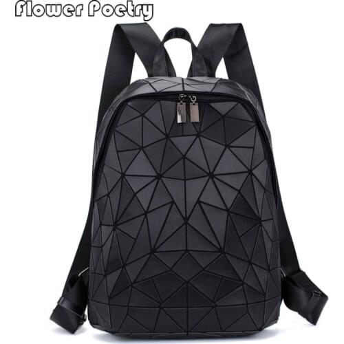 Large Capacity Students School Laptop Bag New Geometric Leather Designer Women Travel Backpacks Holographic Men Sports Backpack