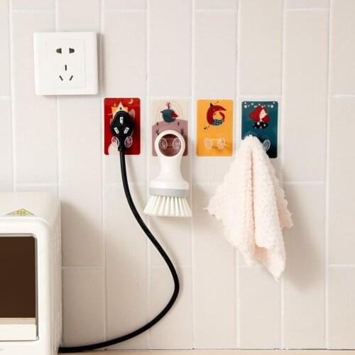 10pcs Plug Hook Punch-free Self Adhesive Power Plug Wall Holder Storage Rack Dropshipping