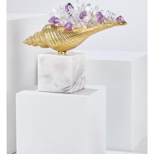 Modern light luxury wine cabinet ornaments interior new room home living room study creative conch art decoration