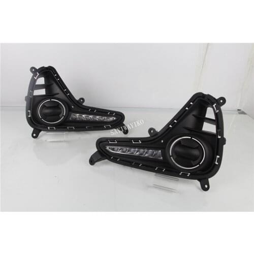 1 set LED DRL Daytime Running Lights Daylight Fog Lamp Cover Car- styling Accessories For Hyundai Grand I10 2017 2018