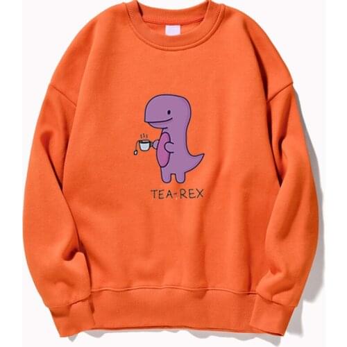 Cute Tea-Rex Dinosaur Women Hoodie Sweatshirt Men Hoodies Sweatshirts Winter Autumn Crewneck Pullovers Harajuku Streetwear Hoody