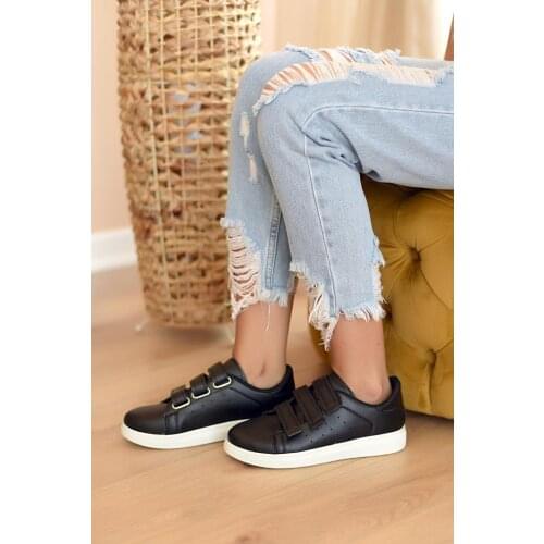 A1602-20Siyah Pink Potin Women Black Shoes A1602-20