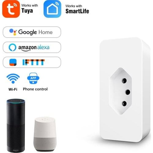 Smart Power Plug Wifi Brazilië Intelligente Outlet Met Energy Monitor Timing Tuya App Afstandsbediening Werkt Met Alexa Google