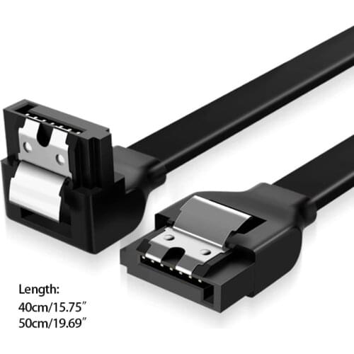 High Speed Hard Drive Signal Cable Black/ Blue 90 Degree Straight 40/50cm Sata3.0 Solid State Hard Disk Line