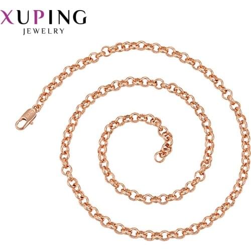 Xuping Rose Gold-color Plated Environmental Copper Circle Necklace for Wen and Women Jewelry Birthday Gifts S181,1-42515