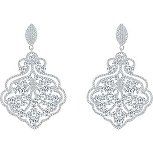 Top Quality Noble Lab Diamond Simulate Moissanite Leaf Dangle Earrings Women 925 Sterling Silver Wedding Engagemnet Ear Jewelry