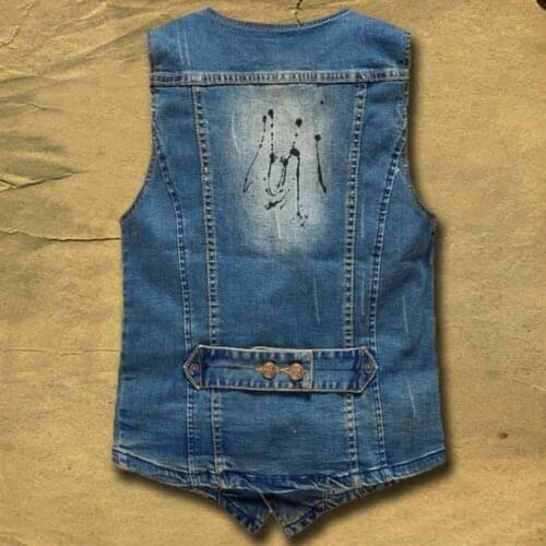 2020 New Casual Mens Vest Korean Fashion Slim Fit Vintage Sleeveless Denim Waistcoat Man Jacket Harajuku Washed Chaqueta Hombre