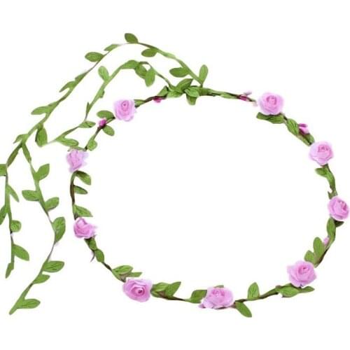 12 Pieces Flower Wreath Crown Headband, Multicolor Wedding Festival Party Flower Hair Garlands in Bulk for Women Girls Brides