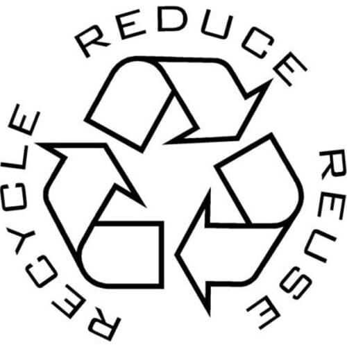 13.5cm*13.3cm Personality Tips Recycle Reduce Reuse Car Styling Stickers C5-0951