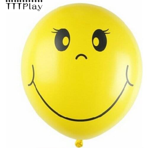 20pcs/lot 12inch Yellow Smile Face Latex Balloons Inflatable Air Balls Wedding Decoration Happy Birthday Party Balloons Supplies