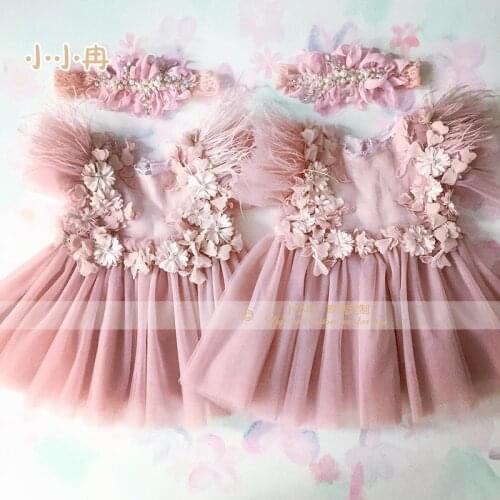 2021 Newborn Baby Girl Pink\Green Flower Lace Romper Bodysuit Tutu Dress Outfit Clothes 0-24M
