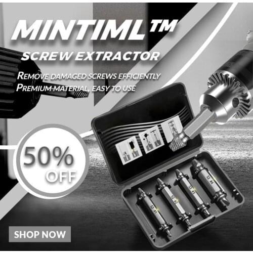 4PCS/Set Mintiml™ Screw Extractor Damaged Screw Extractor Drill Bit Extractor Drill Set Double Head Easily Out Bolt Stud Remover