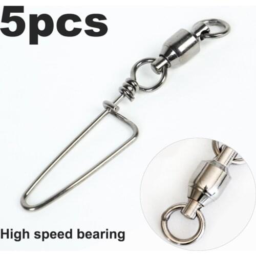 5pcs/lot high quality Stainless Steel Fishing Connector Pin high bearing Rolling Swivel Safety Snaps
