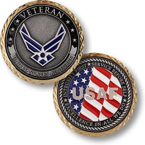 50pcs/lot Free Shipping,U S Air Force Veteran Challenge Coin Military Airman Unit Medallion Talisman