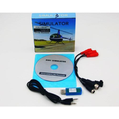 8in1 USB Flight Simulator Cable (Phoenix,RealFlight G4,XTR,AeroFly,FMS) forFutaba ESky JR WFLY 4-8Ch Skill Traning Free Shipping