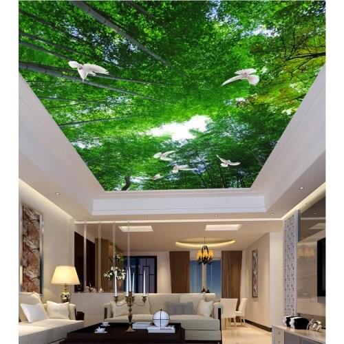 Bamboo ceiling living room bedroom ceiling frescoes 3d room wallpaper landscape ceilings 3d mural paintings